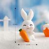 Cute Rabbit Bunny Ornament Resin Home Mini Bunny Miniature Figurines Miniature Landscape Decoration Home Easter Decoration