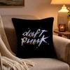 Fashion Rock Band DDaft punk Pillow Case Soft Plush Cushion Cover Double Print and Invisible Zipper for Sofa Home Car Use
