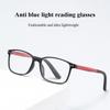 Fashion HD Reading Glasses Color Blocked Leg Anti Blue Light Presbyopia Glasses Rice Nail Square Presbyopia Glasses