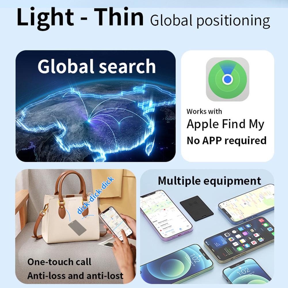 Card-Type Smart Anti-Loss Bluetooth Locator Wallet Key Pet Global Location Finder Work With Apple Findmy