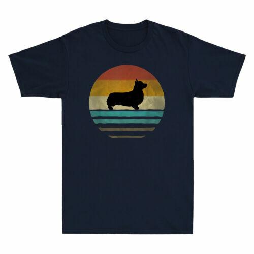 Corgi Dog Retro Vintage Sunset 60s 70s Style Funny Dog Lovers Gift Men's T-Shirt