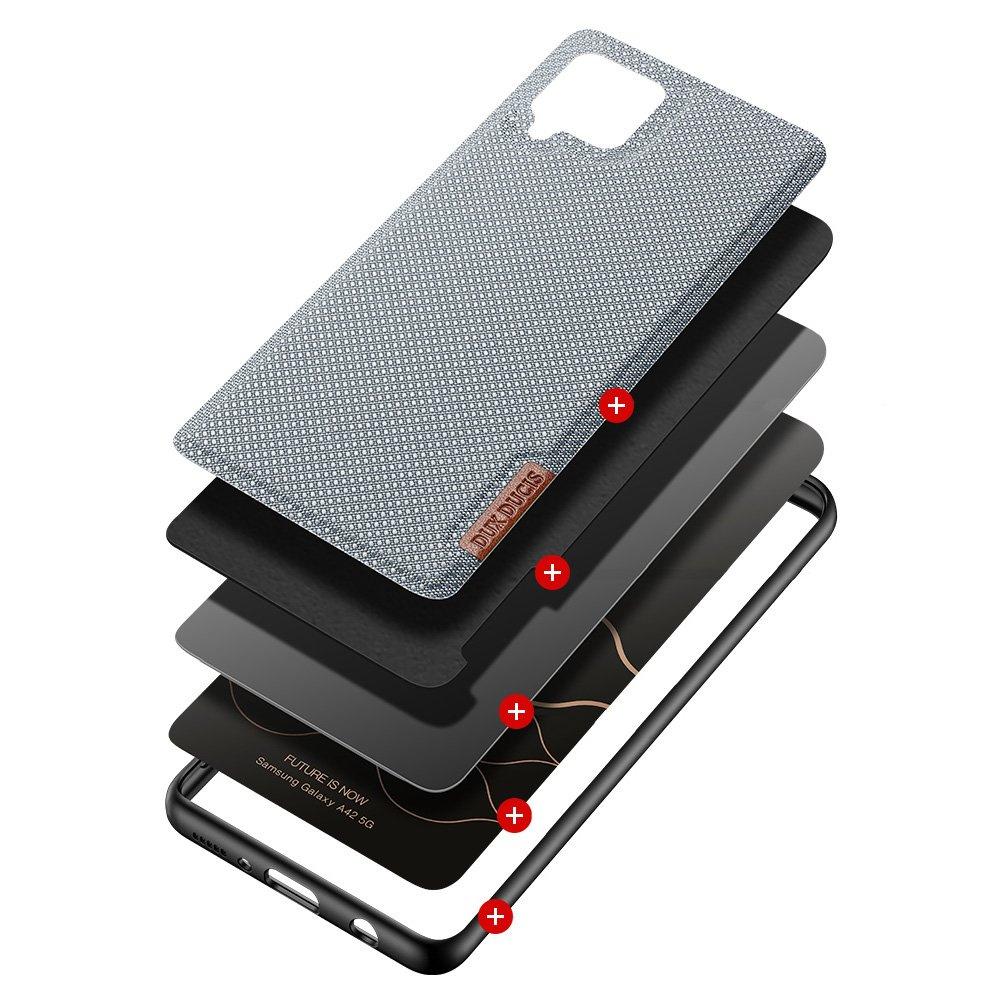 Dux Ducis Fino Series Nylon-Covered Case for Samsung Galaxy A42 5G - Gray