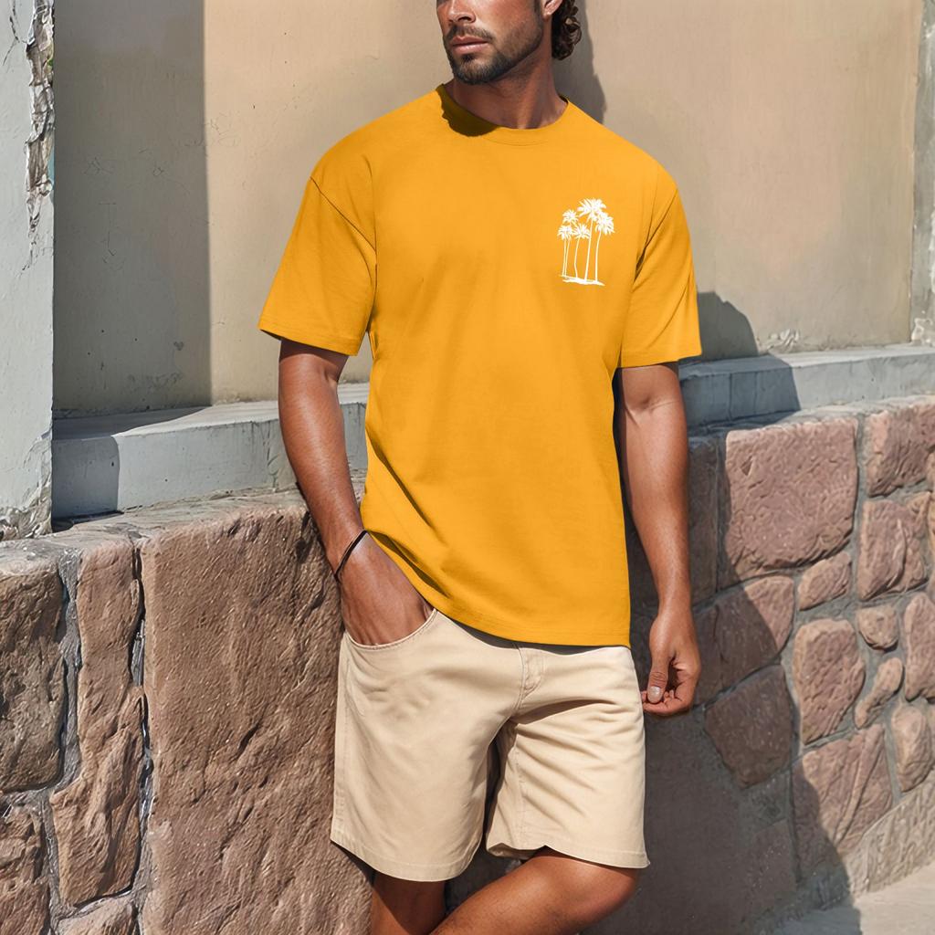 Summer Men's Popular T-shirt Printed Round Neck Short Sleeve T-shirt