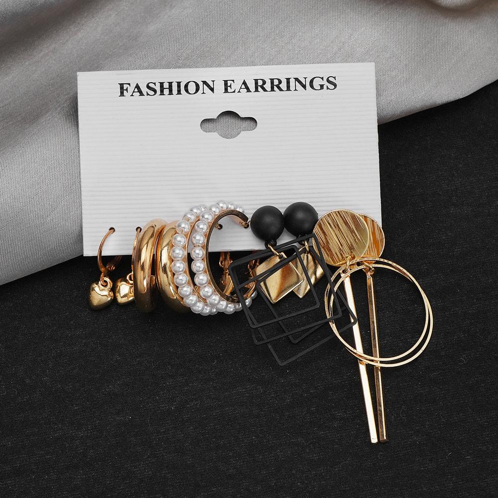 Винтажные элегантные геометрические серьги-кольца для женщин, комплект ювелирных изделий из металлической смолы и акрила, подарок