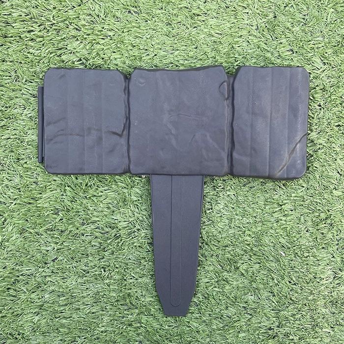 Garden Edging Border Gardening Lawn Fence Plastic Cobblestone Effect Lawn Trimming 4 Pcs of Foldable Stitching Grey Orange