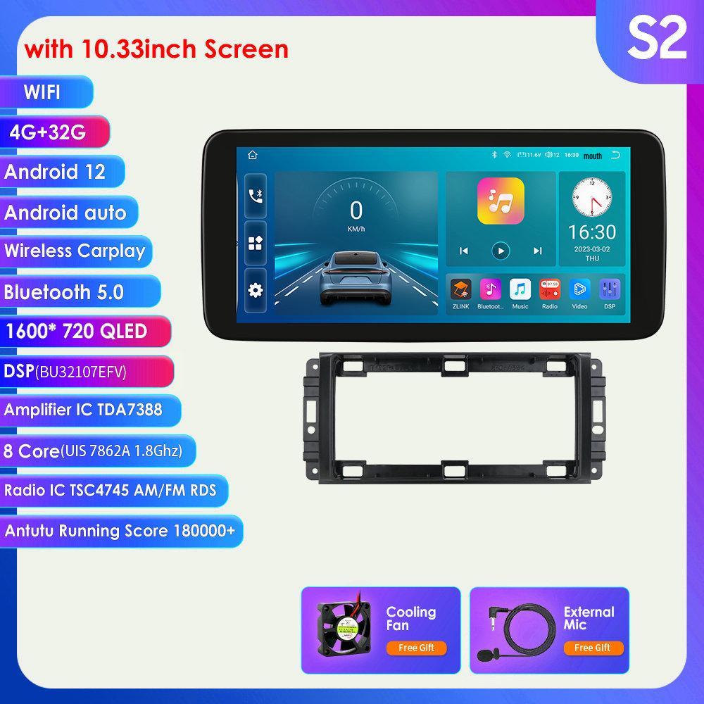 10,33-дюймовый Android-навигатор MP5 с большим экраном, GPS, Bluetooth для Jeep 08-14