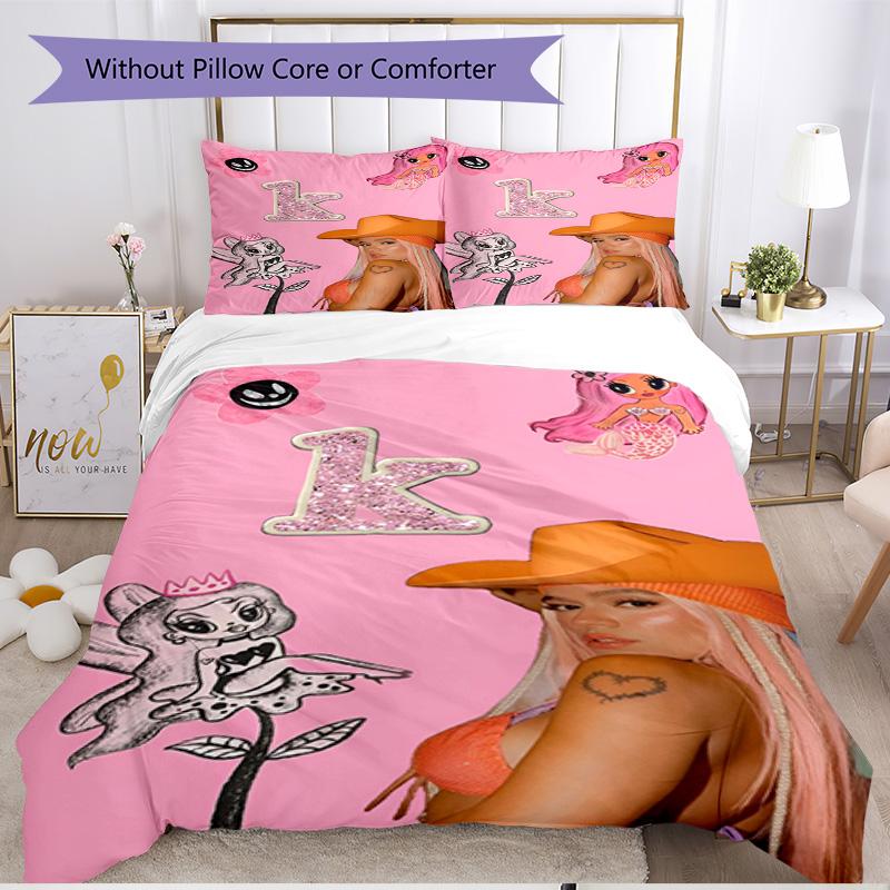3pcs Duvet Cover Set (1*Duvet Cover + 2*Pillowcase, Without Core), Karol G Print Soft All‑Season Bedding Set, Home Bedroom Decor Gift