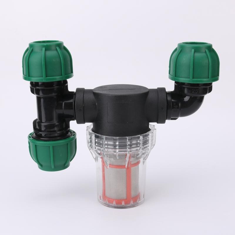 20/25/32mm PE Pipe Quick Connector Filter Garden Drip Irrigation Hose Filter Agricultural Greenhouses Watering Pipe Connector