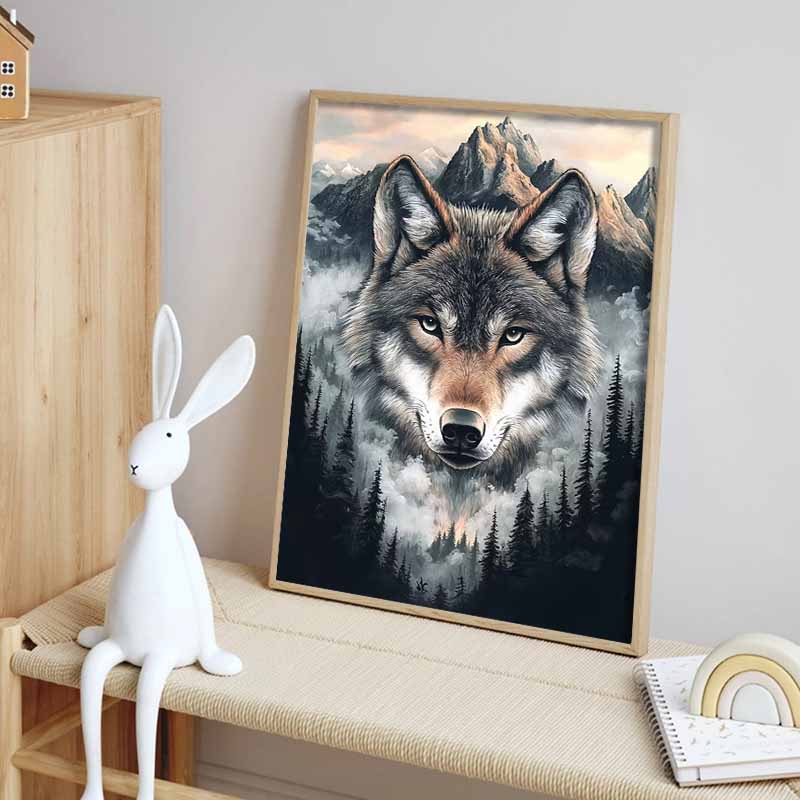 5D Волк Полная Алмазная Живопись Набор для Вышивания Крестом, DIY Алмазная Вышивка Камни и Поделки, Декоративные Настенные Фрески для Дома, Украшения