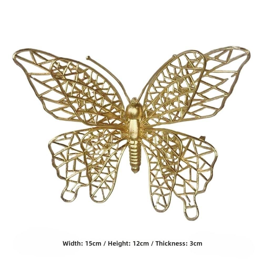 20pcs Moth Orchid Simulation Orchild Flower Heads Gold Decorative Flower Material Festival Supplies