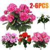 2-6 шт. искусственных кустов герани, устойчивых к ультрафиолетовому излучению, нетканых материалов, подвесных корзин для сада, садовых растений, кустов, крыльца, домашнего садового декора