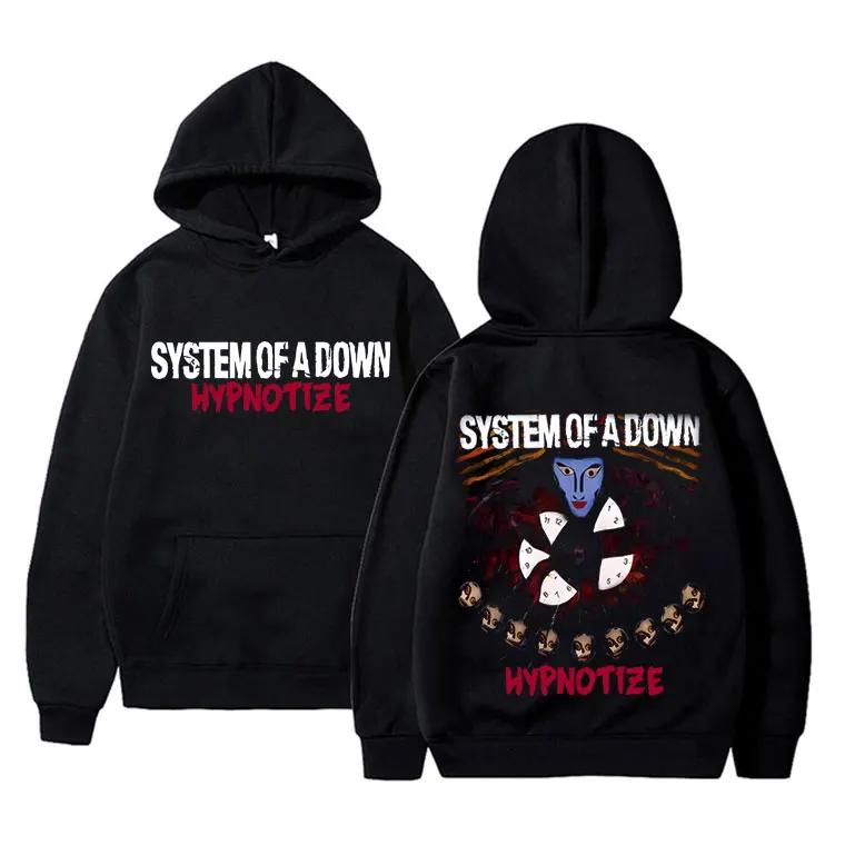Rock Band System of A Down Hypnotize Print Hoodie Men Alternative Metal Music Sweatshirt Mens Gothic Harajuku Streetwear