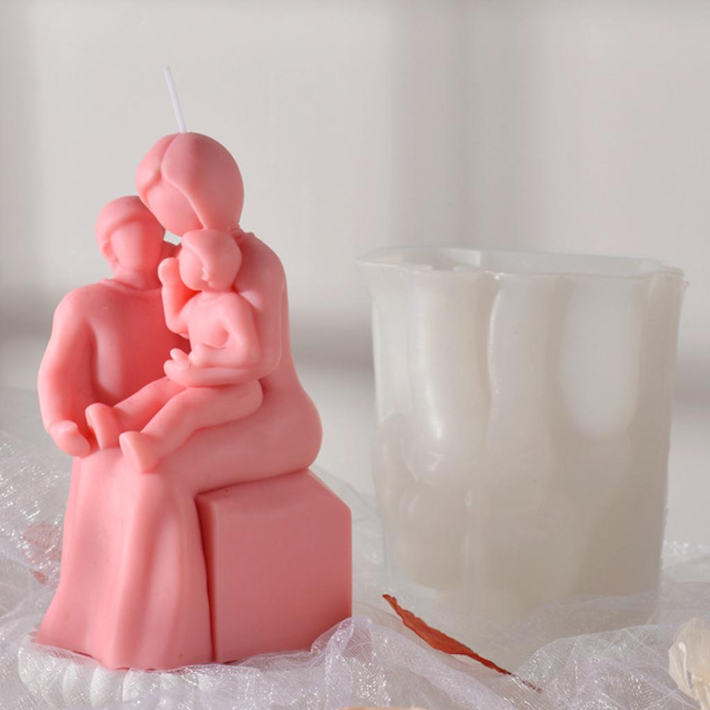 День святого Валентина 3D Молодожены Свеча Форма Роза Цветок Волосы Девушка Гипс Силиконовая Форма Свадьба Семья День матери Подарок Дом Ароматизированное Украшение