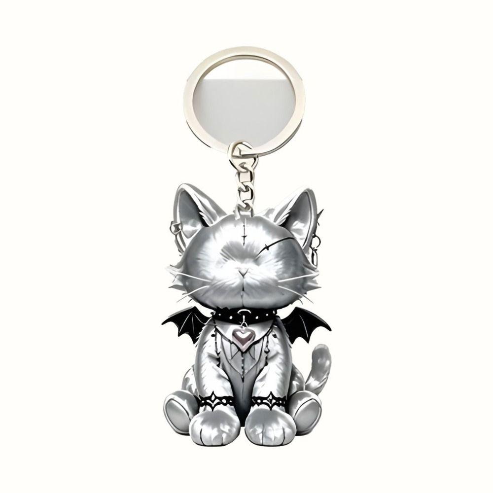 Acrylic Material Acrylic Keychain Wounded Cat Style Bag Charm Ornament Halloween Accessories