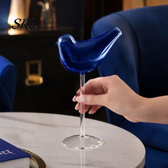 Handcrafted Champagne Flutes Bird Shape Cocktail Glass, Lead-Free Borosilicate Glass Martini Goblet Cup, Party Supplies for Guests Elegant Creative