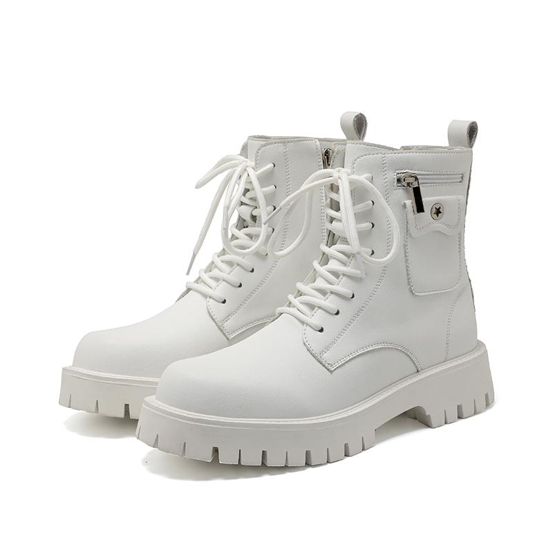 Модные новые мужские повседневные мотоциклетные ботинки на шнуровке, кожаные мужские модные высокие прогулочные ботинки, универсальные нескользящие уличные ботинки