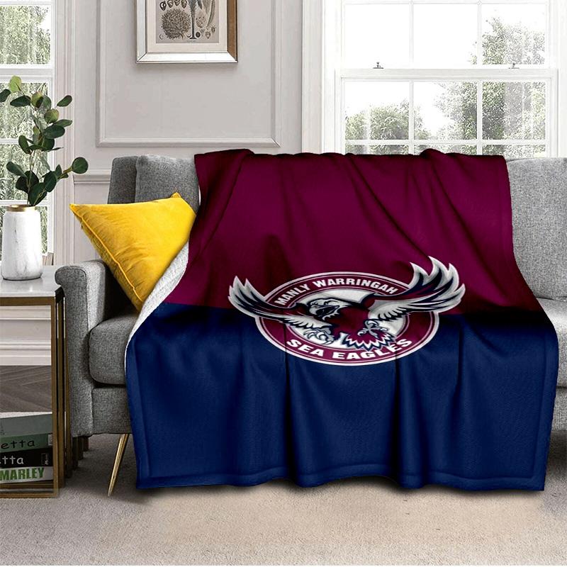 Manly Sea Eagles Crest Blanket Outdoor Flannel Blanket for Camping, Hiking, Garden Parties, Picnic Essentials,gift for family and friends