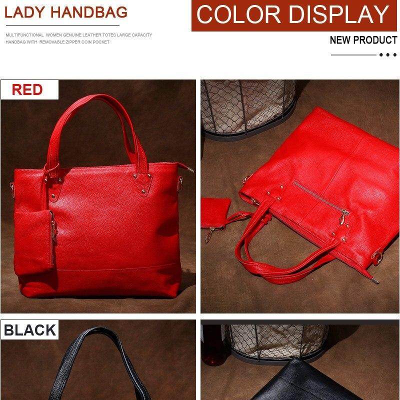 Bison Denim Luxury Women Bag Genuine Leather Handbag Shoulder Bags Ladies Tote Large Capacity Handbags Purse