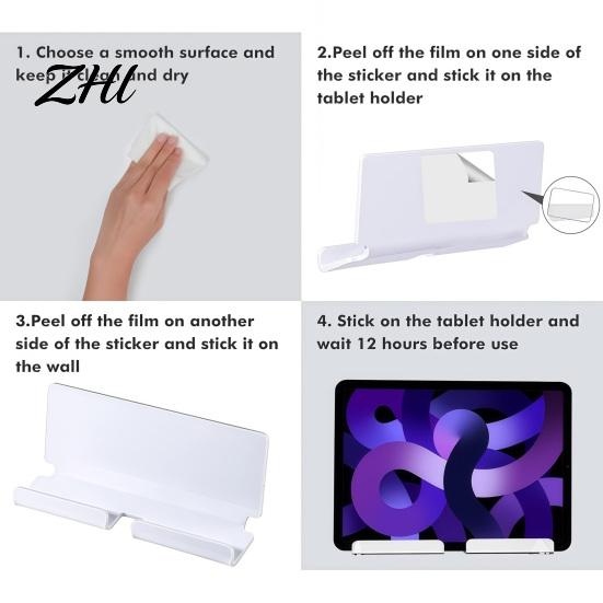 Office Charging Organizer Acrylic Tablet Wall Mount Holder, Universal Mounted Smartphone Stand, Space Saving Cable And Hole for Living Room Dock