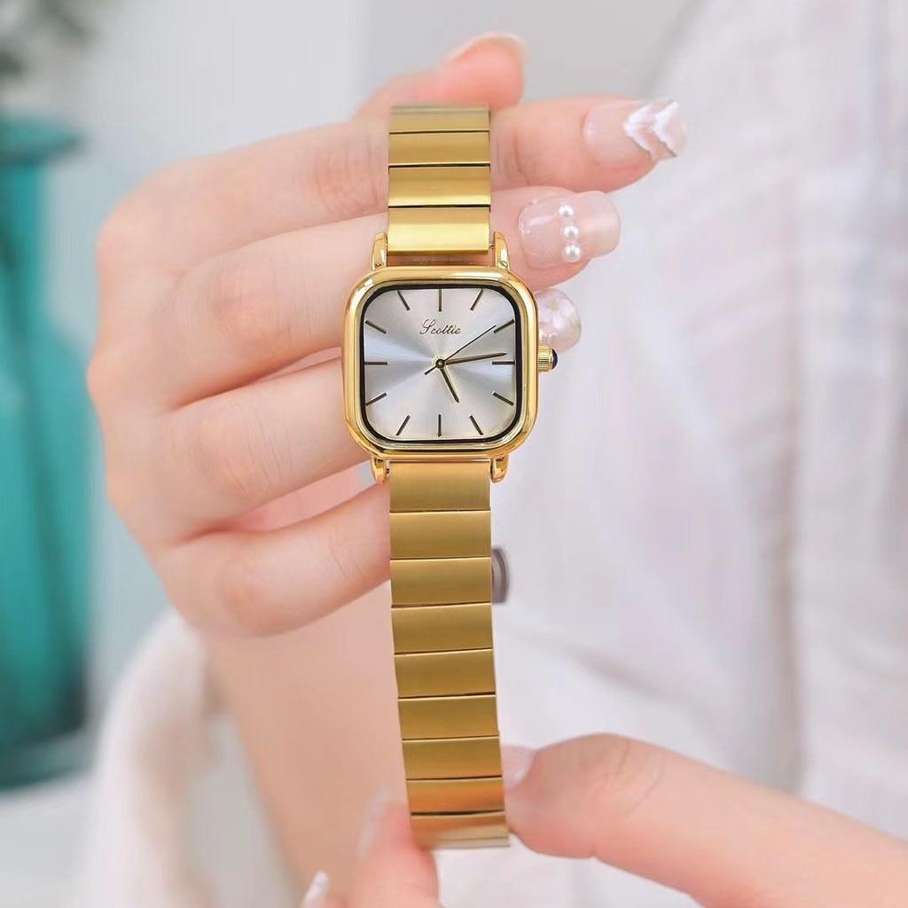 Shi Gao Small Square Gold Women'S Watch Solid Steel Belt High-End Temperament Women'S Watch Di Watch