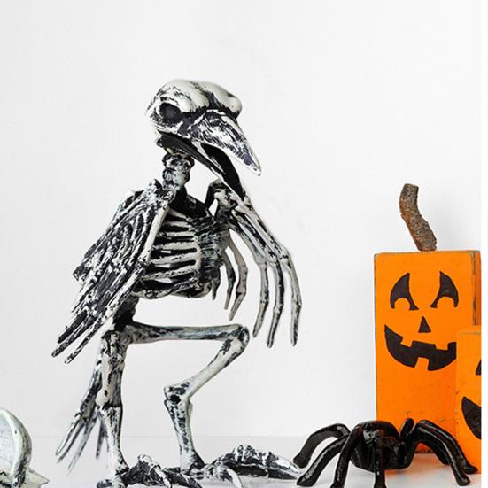 Хэллоуин Животное Скелет Пластиковая Модель Кости Реалистичный Скелет Ворона Паук Крыса Скорпион Фигурка для Домов с привидениями Сцены Кладбища Вечеринки Декор
