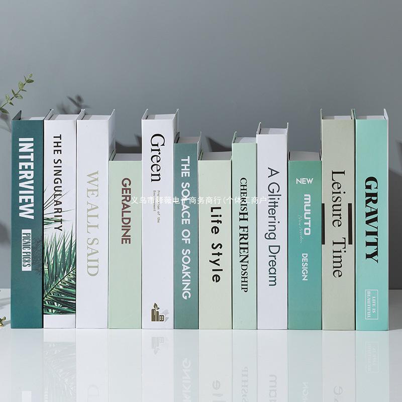 Зеленый декоративный фальшивый книга для гостиной, ТВ-тумбы, витрины