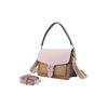 Coach Tabby 28 C Buckle Flap Color Block Monogram Leather Shoulder Crossbody Bag Large Women bags Milk-Tea-Brown Black 4145-LHQ64
