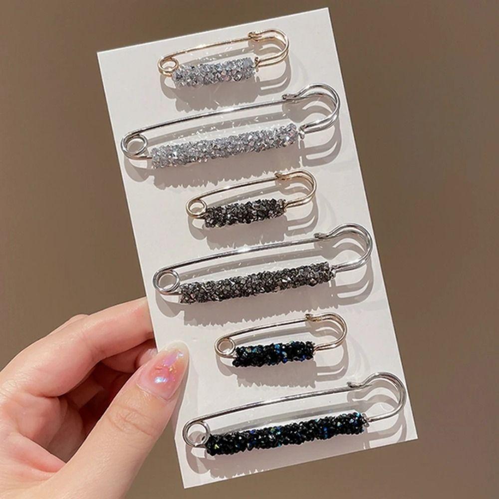 Full Rhinestone For Girls Women Brooch Tightening Waistband Pin Sweater Pants Pin Korean Buckle Pin