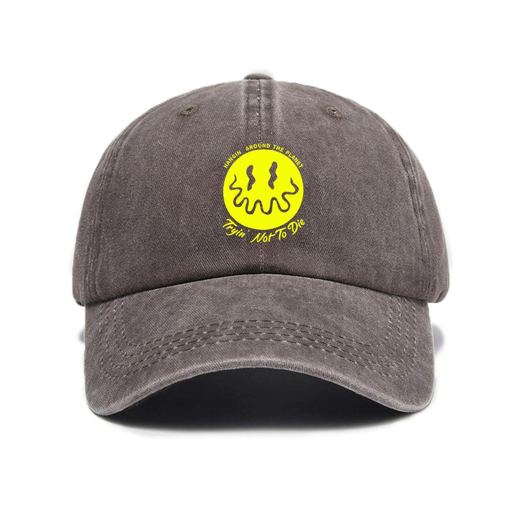 Cartoon classic emoji print washed old soft top outdoor sunshade baseball cap unisex versatile