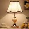 European Style Simple Glass Desk Lamp Retro Fabric Bedroom Bedside Lamps Wrought Classic Iron Table Light Luxury Night Lighting