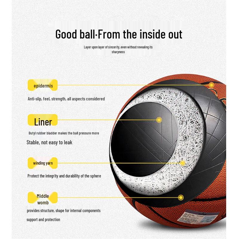 SPALDING Баскетбольный мяч размера 7 из ПУ-кожи для помещений и улицы