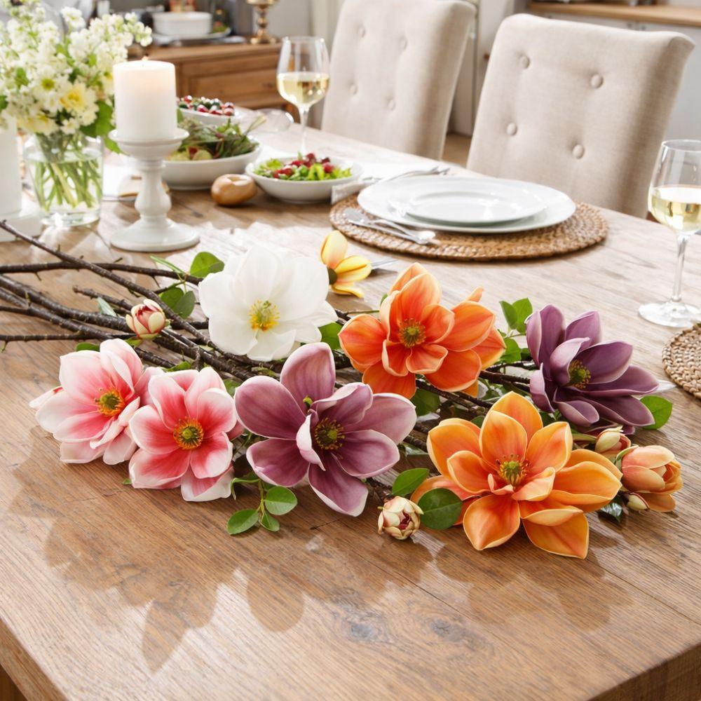 Handmade Simulation Big Magnolia Large Faux Magnolia Branch Party Favors