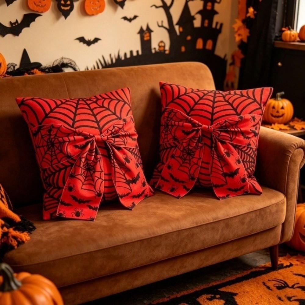 Washable Halloween Ghost Pillowcase Gothic Style Bat Pillowslip Throw Pillow Cases Party