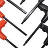 Набор из 10 шестигранных и Torx ключей с Т-образной ручкой, черненый, с железным держателем - Метрический H2-H10, Дюймовый 3/32-3/8, Torx T7-T40