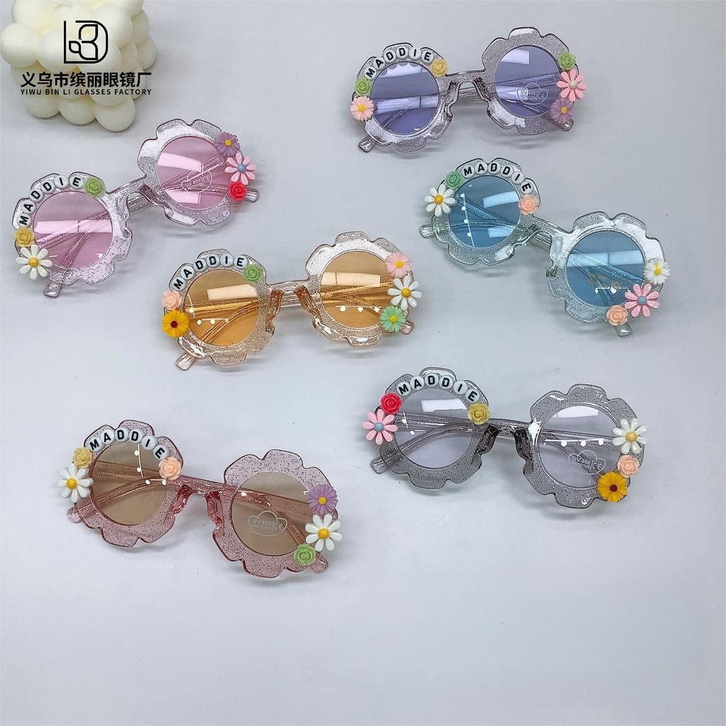 Уличная съемка Tide с детскими очками Sunflower, металлические персонализированные детские солнцезащитные очки своими руками, детские солнцезащитные очки с маленькой маргариткой