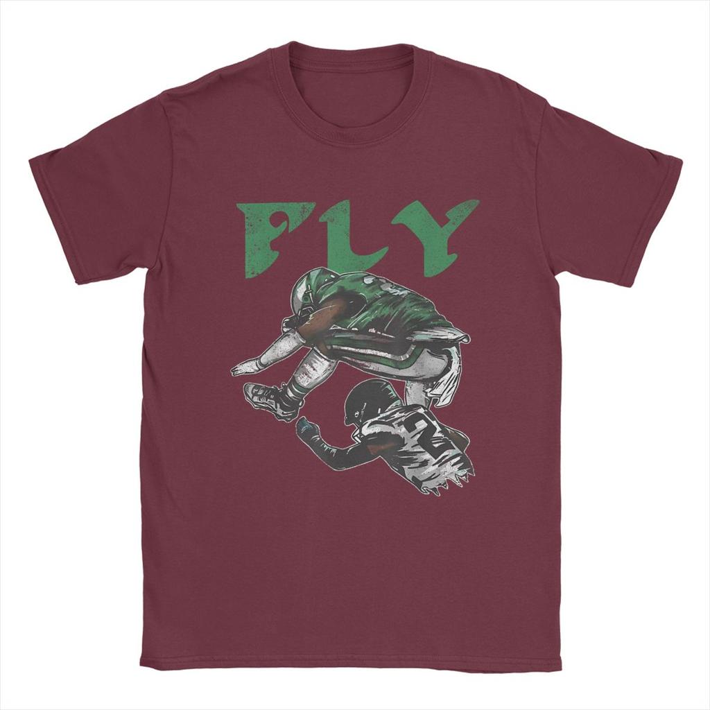 Saquon Barkley Fly The Reverse Hurdle T Shirt for Men 100% Cotton Funny T-Shirt Rugby Eagle Tees Short Sleeve Clothes Plus Size