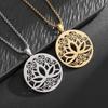 Hot Selling Meditation Buddha Yoga Pendant Necklace Stainless Steel Tree of Life Necklace Jewelry Collar Accessories