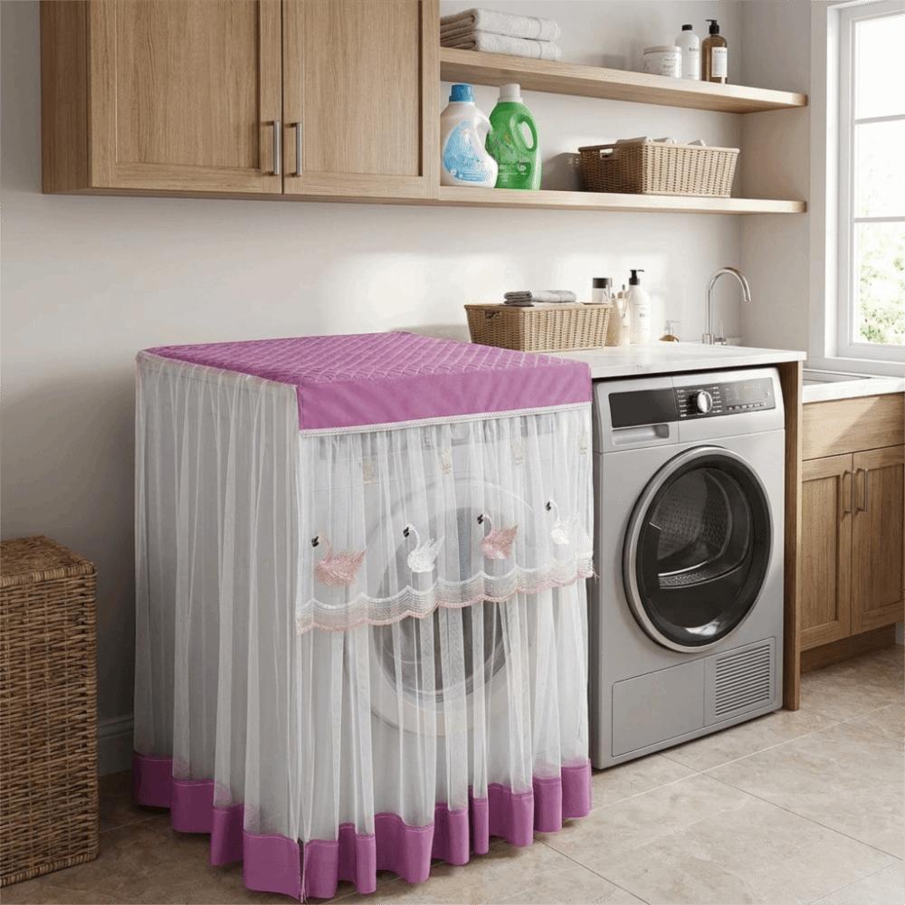 Lace Embroidery Washing Machine Protective Cover Universal Rectangle Dust-proof Cover Kitchen