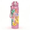 1PC Abstract Brush Stroke Paint Art 750ml Color Plastic Sports Water Bottle Leakproof Flip Straw Lid Suitable for Sports Office Home Use