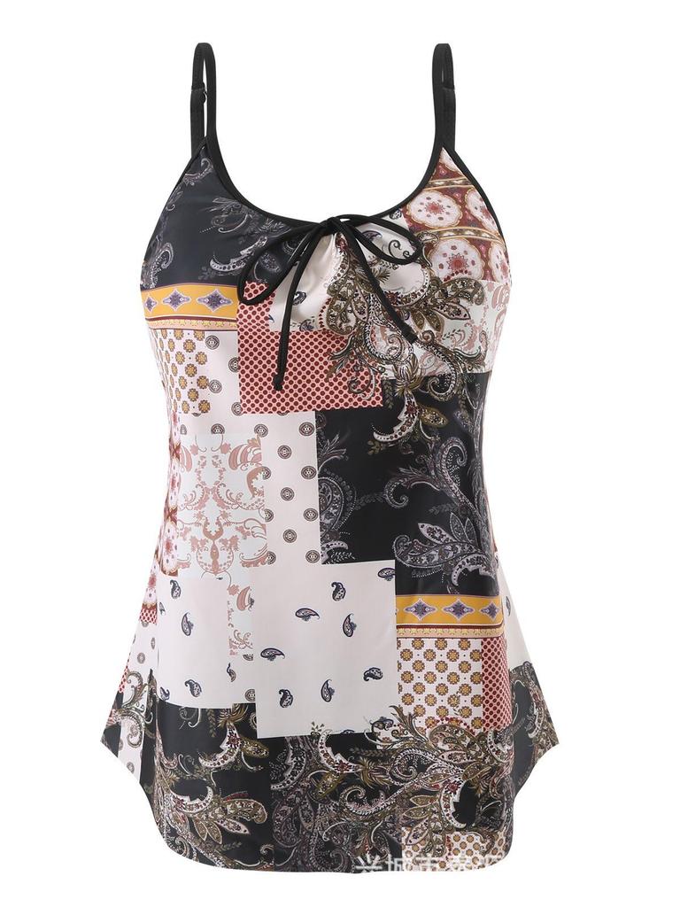 2025 European & American Plus Size Quick-Dry Tankini Swimsuit