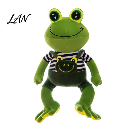Frog Plush Toy Prince Princess Toy, Cute Stuffed Animal with Striped Shirt/Skirt, Doll Soft Pillow for Bedroom, Birthday Gift Kids Lovers Sparkly Eye