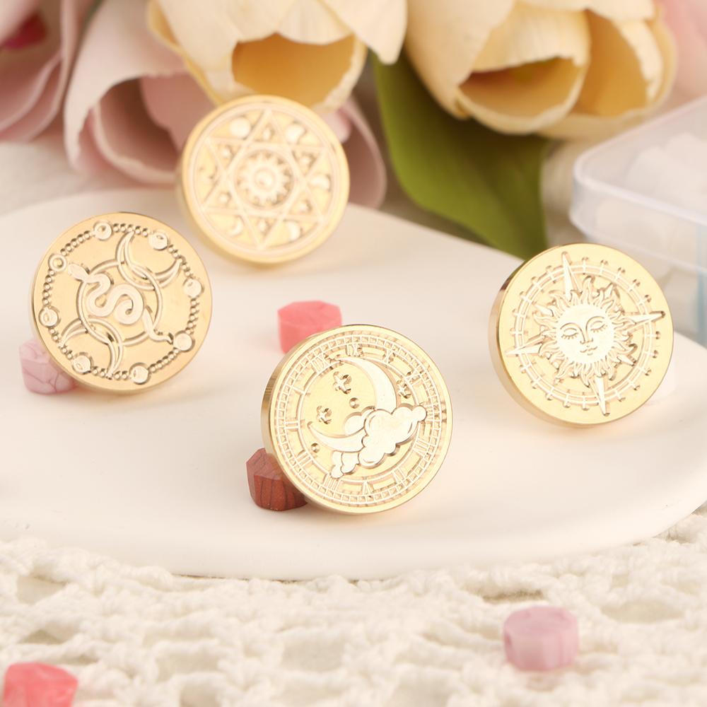 Серия Луна Печать для сургуча Фаза Луны Змея Тройная Луна Сменная печать для сургуча 25 мм Латунная головка для приглашений на Хэллоуин