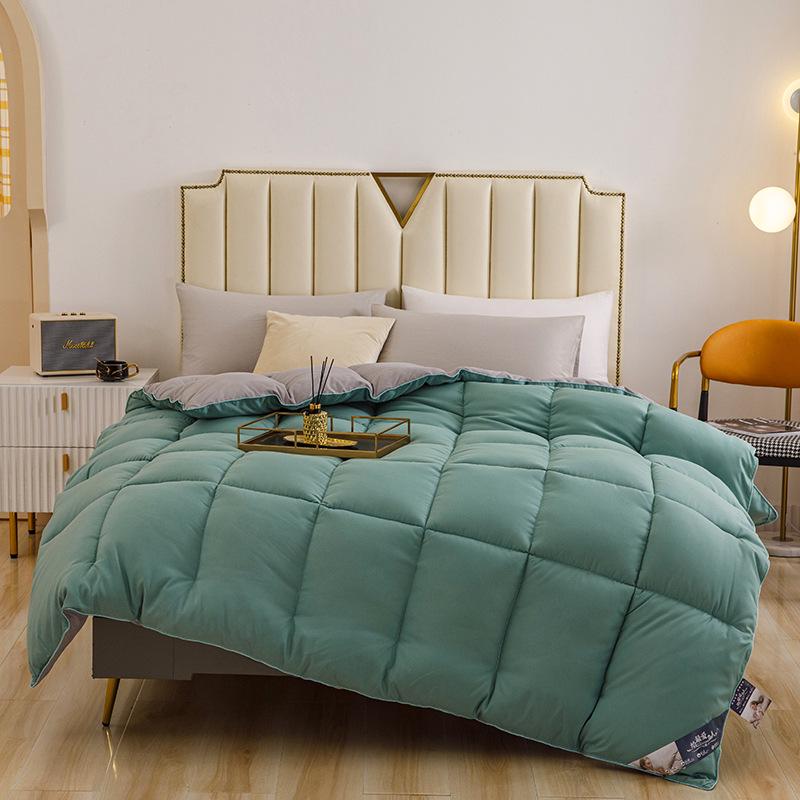 Зимнее одеяло из чистого хлопка и перьевого шелка - двуспальные и односпальные размеры для использования в гостиницах или общежитиях