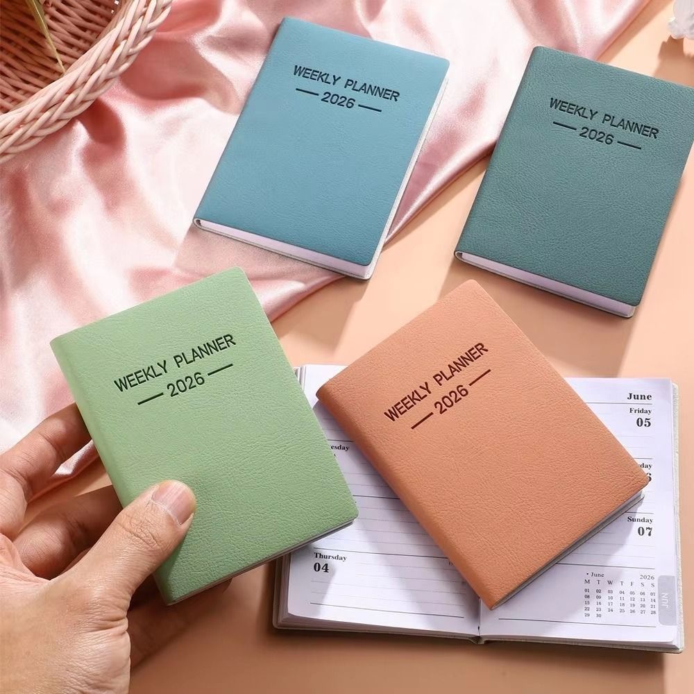 Softside 2026 Agenda Book Portable Journal Notebook Schedule Writing Pads A7 To Do Planner  Student
