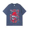 275 GSM Washed T-shirts 100% Cotton Chainsaw Man V29 Denji Print Unisex Heavy Cotton T Shirt