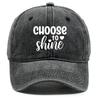 choose to shine" Print Adjustable Baseball Hat, White Text Trucker Hat Inelastic Cozy Breathable Slouchy Snapback Baseball Cap