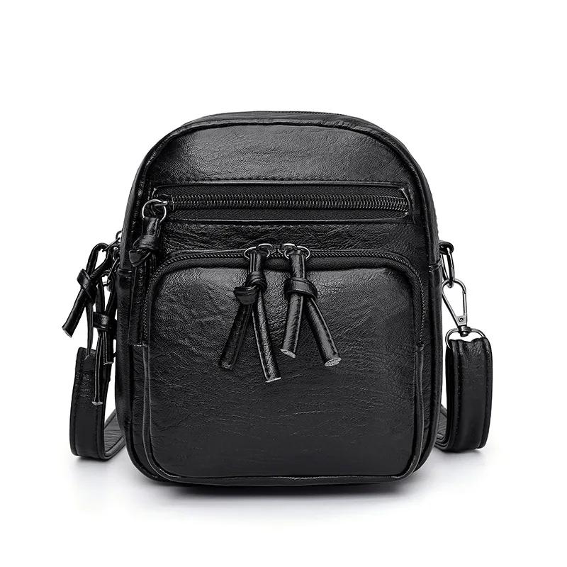 Vintage Designer Shoulder Messenger Bag Casual Handbag Crossbody Bags for Women PU Leather Small Daily Phone Pocket Purse Sac