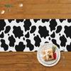 Yousheng Table Runner Contrast Color Cow Printing Rectangle Easy Care Table Prevent Pent Protection Bankquet Holiday Party Decoration Tablewear