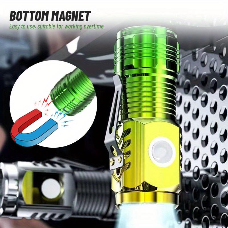 3 светодиодный супер яркий фонарик, портативный мини-вспышка, перезаряжаемый наружный аварийный прожектор с зажимом для ручки, магнитным креплением на хвосте