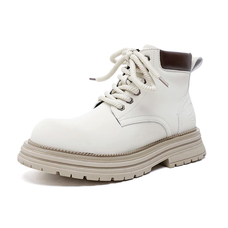 Модные новые винтажные рабочие ботинки для мужчин, высокие мужские кожаные ботинки в британском стиле, весна-осень, теплые новые дизайнерские туфли на платформе для мужчин